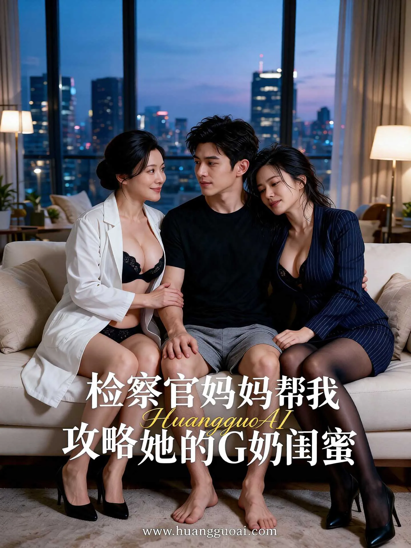 古装武侠短剧封面，四位持剑女性立于山巅